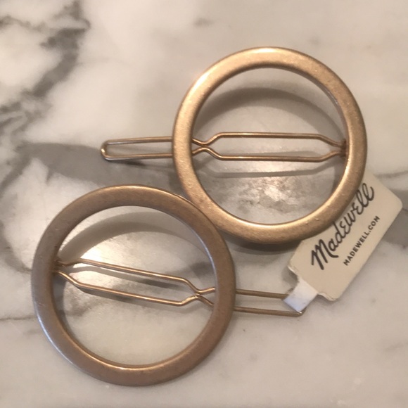 Madewell round metal barrettes 1.5” circumference - Picture 2 of 3